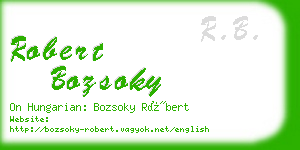 robert bozsoky business card